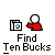 Pixelated character in red shirt and white head interacts with a blue and white object, with text reading "Find Ten Bucks In The Pocket Of Your Jeans".