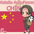Pixelated anime-style character with brown hair holding a soccer ball against a red background with yellow stars and partial 'CHIN' text.