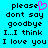 Pixelated text on cyan background with pink heart symbol replacing 'e' in 'please', two identical side-by-side