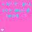A static image with a bright pink background displays repeated text and heart symbols in light blue and white pixel art style.