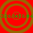 Red background with four brown concentric circles arranged in a , green text reading ".326:1453:#4326:1453:#" horizontally across the middle