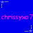 Blue background with repeated pink text and white star icons in pixelated style.