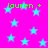 Bright pink background with scattered light blue stars and green text reading "lauren +" in multiple positions.