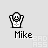 Pixelated character with raised arms in multiple poses, labeled 'Mike' beneath each frame on light gray background.