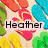 Pixelated of colorful flip-flops on a light background with text labels 'Heather', 'Christina', 'Bug', and 'BFF<33' in black font