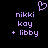 Pixelated purple text and a heart symbol on black background, with two identical side-by-side arrangements of names.