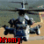 Animated sequence showing a helicopter, face with purple hair, armored figure, medical symbol, book, and character in dark setting.