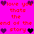 Pixelated text and heart symbols on a bright pink background with red lettering.