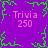 Purple background with green pixelated border and four pink "Trivia 250" text blocks arranged in a pattern