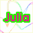 Four pixelated text-based icons arranged in a , each with distinct background colors and text styles