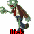 Pixelated Halloween-themed buddy icon with four quadrants showing a zombie, a face, a pumpkin, and text.
