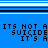 Blue background with black and white horizontal stripes at top; pixelated text reads "ITS NOT A SUICIDE IT'S A" on left, "ITS NOT A SUICIDE IT'S A CRIME" on right.