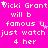 Pixelated text on bright pink background with white stars, repeating 'Vicki Grant will b famous u just watch 4 her' in four