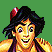 Pixelated cartoon character with dark hair and red headband on green background, next to green text reading "Original Icons .com" in stylized font.