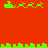 Green pixelated Santa sleighs and reindeer on red background with green cityscape elements, animated across frames.