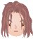 Pixelated avatar with brown hair and closed eyes, showing two sequential states of eye opening.