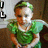 A child in a green dress with puffed sleeves and a headband appears in six , showing subtle facial expression changes from neutral to smiling