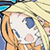 Pixelated static image of a cartoon character with blonde hair, blue eyes, and pink cheeks holding an object against a light background.