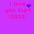 Pixelated text on purple background with animated heart and sparkle effects replacing static symbols.