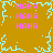 Pixelated icon with repeated pink text "HAHA" on mustard background, framed by cyan pixel art border.