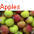 Animated fruit-themed image with apples and bananas, text changes between frames showing 'Apples are Hott' to 'Bananas are Hotter'.