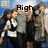 Group of people in school uniforms with text overlays changing from 'High' to 'School' and then 'Music'