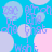 Pixelated blue background with overlapping light blue and pink circles, featuring repeated purple text fragments including '280', 'the', 'first', 'I', 'want', and 'frank' in a scattered pattern.