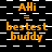 four identical showing orange text 'Ali = bestest buddy' on a black-and-white checkered background with white horizontal lines