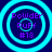 Four identical circular icons with cyan rings and purple text on a dark blue background, each displaying "Powder Puff #18" in a pixelated font.