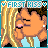 Pixelated cartoon animation of a couple kissing with "FIRST KISS" text above, displayed as two sequential frames in a contact sheet layout.