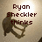 Pixelated image of two figures with text overlays reading 'Ryan Sheckler thinks', 'Katie O'Shea', 'is ah-mazing!', and '<333' against a light background.