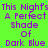 A static image with a bright green background displaying repeated purple text reading "This Night's A Perfect Shade of Dark Blue" in four