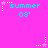 A bright pink background displays multiple 'summer 08' text elements with star decorations, each in cyan pixelated font.