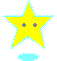 Yellow star-shaped icon with cyan outline and blue cloud base, displaying five distinct facial expressions