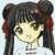 Animated sequence of a character with dark hair in twin buns, wearing red floral accessories and changing between white and pink patterned tops.