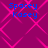 Static image with repeating text and geometric pattern on magenta background.