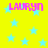 Yellow background with light blue stars and pink text reading LAURYN in four positions.