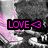 Pixelated image of a character's lower body in pink boots and white sneakers against a grayscale background with 'LOVE' text.