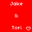 Red background displays white text and symbols in a pattern with changing heart and checkmark icons