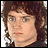 Pixelated image of a person with brown hair and blue eyes next to 'The Lord of the Rings: The Two Towers' text on black background.