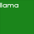 Green and white of six with 'llama' text in pixelated font, each displaying the word on alternating background colors