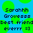 Pixelated text on a blue background with green circular shapes, displaying repeated phrases and emoticons.
