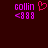 Pixelated text and symbols on dark background with one frame showing a heart symbol.