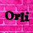 Pixelated pink background with black text reading 'Orli' in a bold, rounded font.