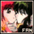 Six anime-style buddy icons arranged in a , each with distinct character pairs and text labels