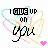 identical pixel-art icons with 'I GIVE UP ON YOU' text, pastel paperclip swirls, and alternating pink/black hearts