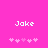 Pixelated text 'Joke' appears above five pink heart symbols on a solid bright pink background.