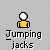 Pixelated icon of a figure in yellow clothing with white head, showing four distinct poses including arms at sides and raised above head.