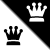 Black and white pixelated crown icons arranged in a diamond-shaped contact sheet with two rows of crowns on a transparent background.