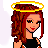 Pixel art contact sheet showing cheerleader and angel-themed characters with red text overlay reading "cheer leaders are angels only that can... we're the fly!" on a white background.